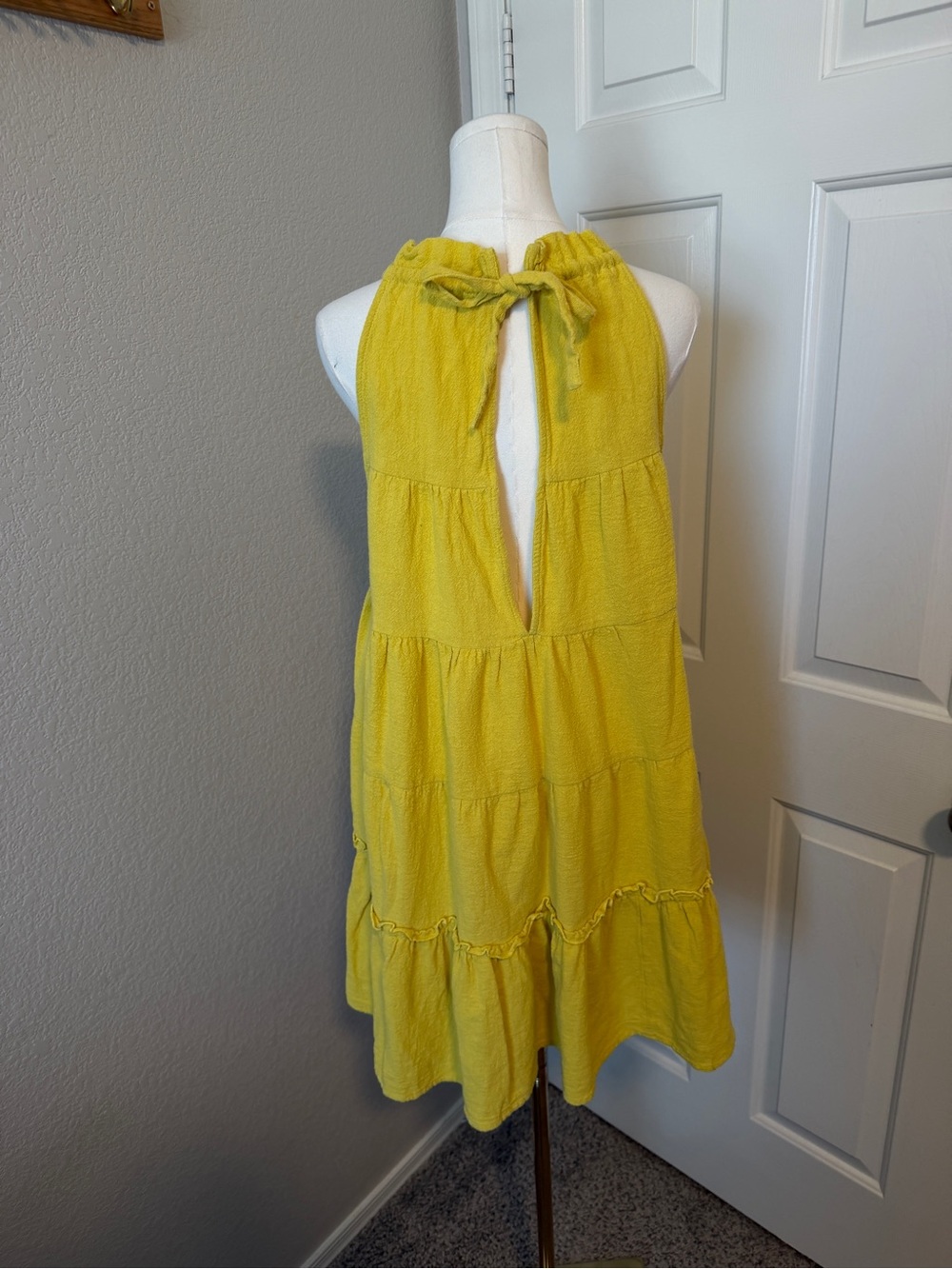 Free People Yellow Tiered Halter Mini Dress - Picture 5 of 5